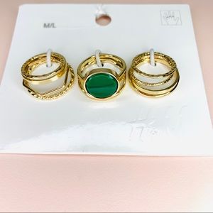 NEW H&M 11 Pack of Gold Boho Rings size m/l